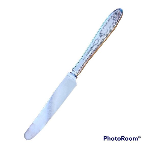 Oneida 1921 Community Grosvenor Silver-plate Solid 9.5" Dinner Knife Art Deco - Picture 1 of 15